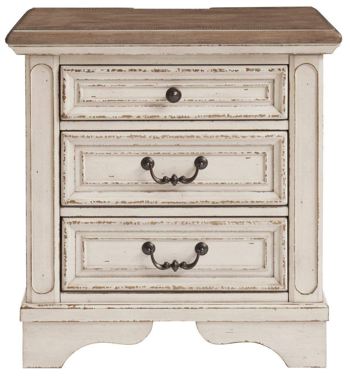 Realyn Chipped White Upholstered Sleigh Bedroom Set by Ashley at Eve Furniture