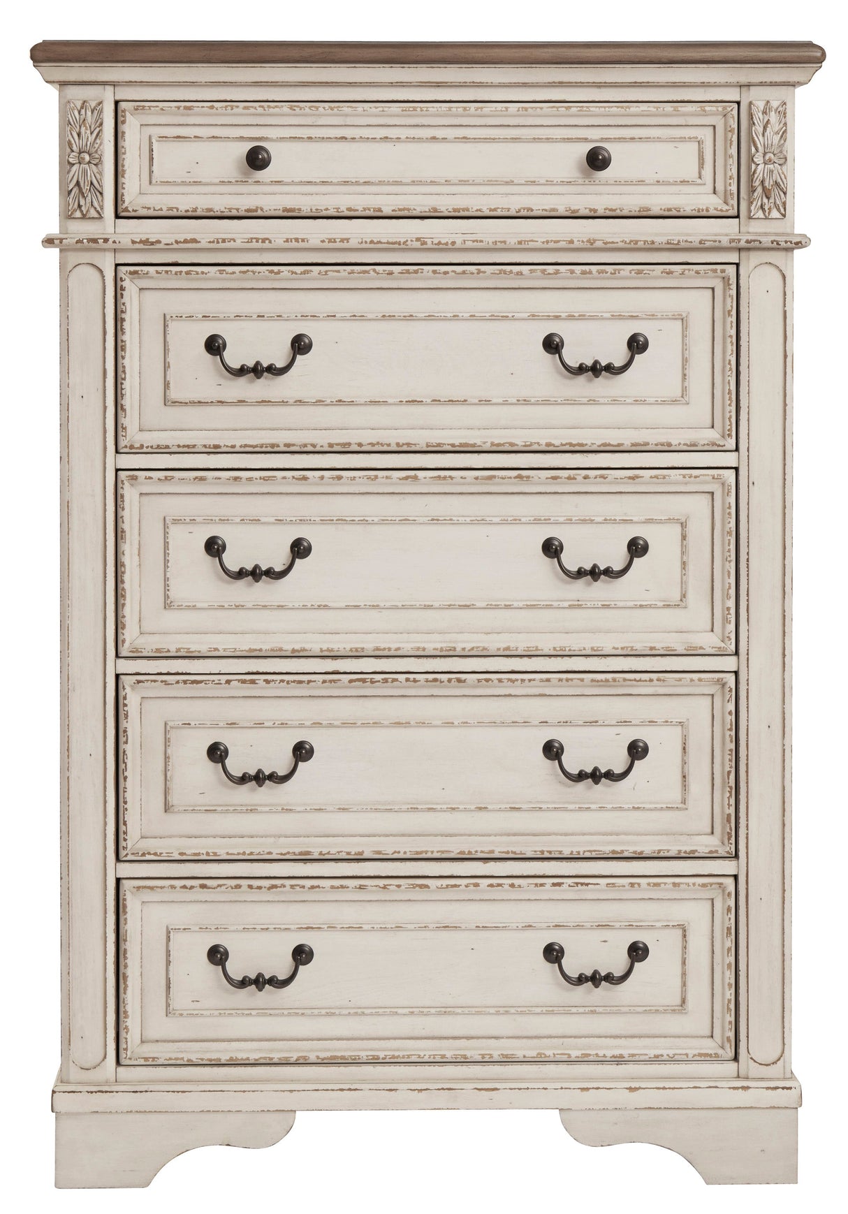 Realyn Chipped White Upholstered Sleigh Bedroom Set by Ashley at Eve Furniture