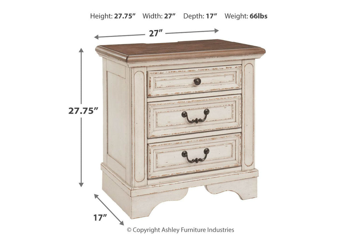 Realyn Chipped White Upholstered Sleigh Bedroom Set by Ashley at Eve Furniture