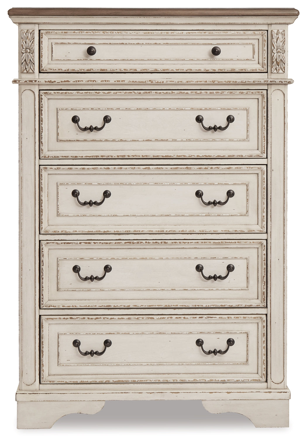 Realyn Chipped White Upholstered Storage Platform Bedroom Set with Footboard Bench by Ashley at Eve Furniture