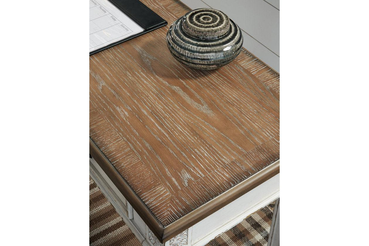 Realyn White/Brown 2-Piece Home Office Desk by Ashley at Eve Furniture