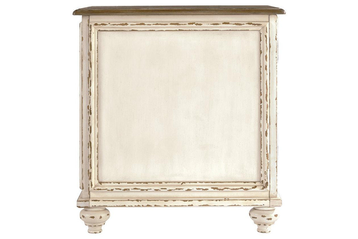 Realyn White/Brown Chairside End Table by Ashley at Eve Furniture