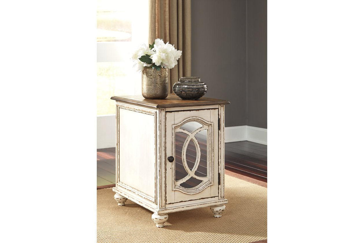 Realyn White/Brown Chairside End Table by Ashley at Eve Furniture