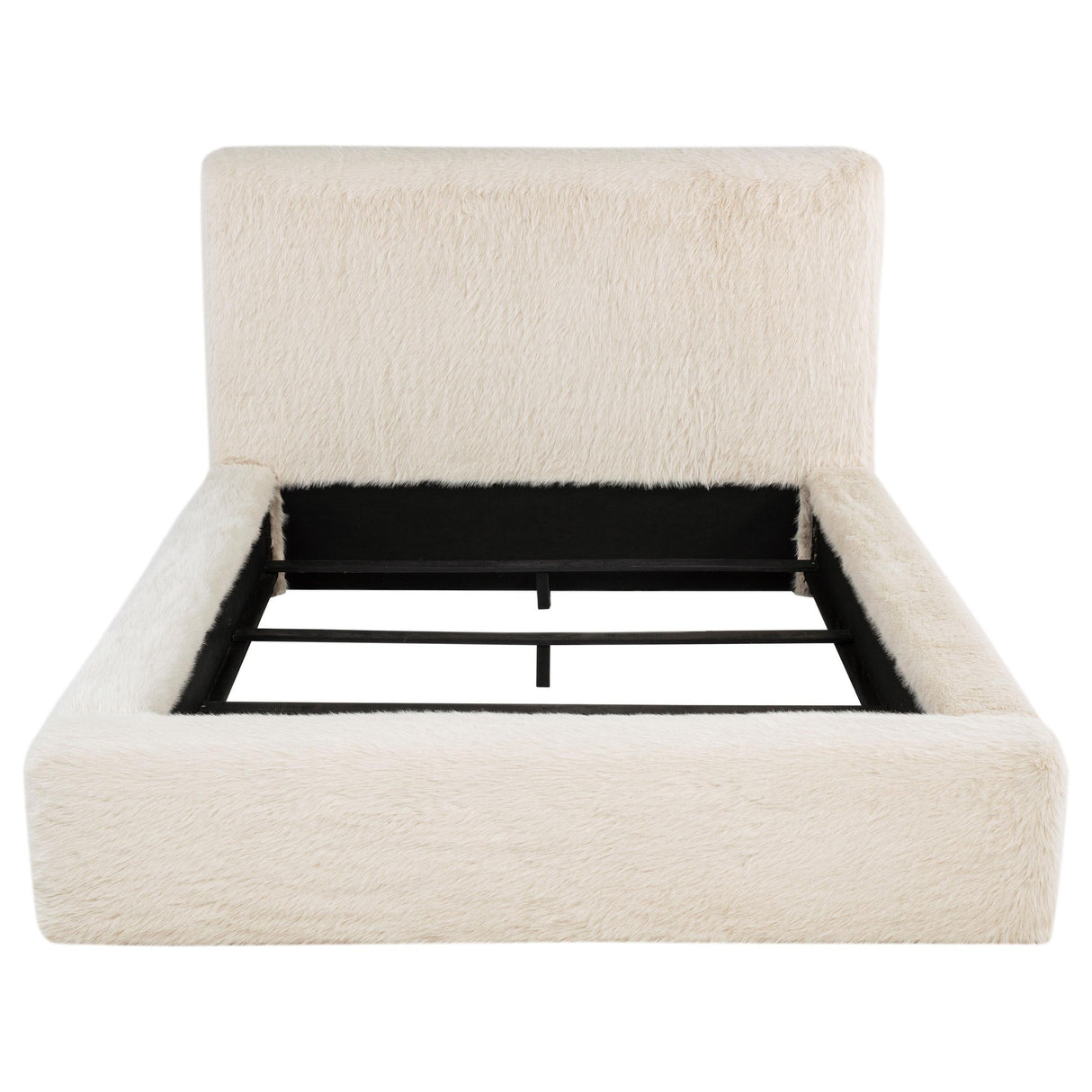 Rebecca Cream Faux Fur Upholstered Eastern King Bed by Coaster at Eve Furniture