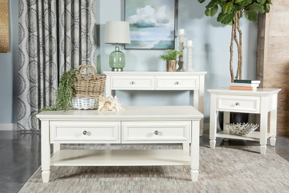Rectangular Buttermilk 2-Drawer Sofa Table by Coaster at Eve Furniture