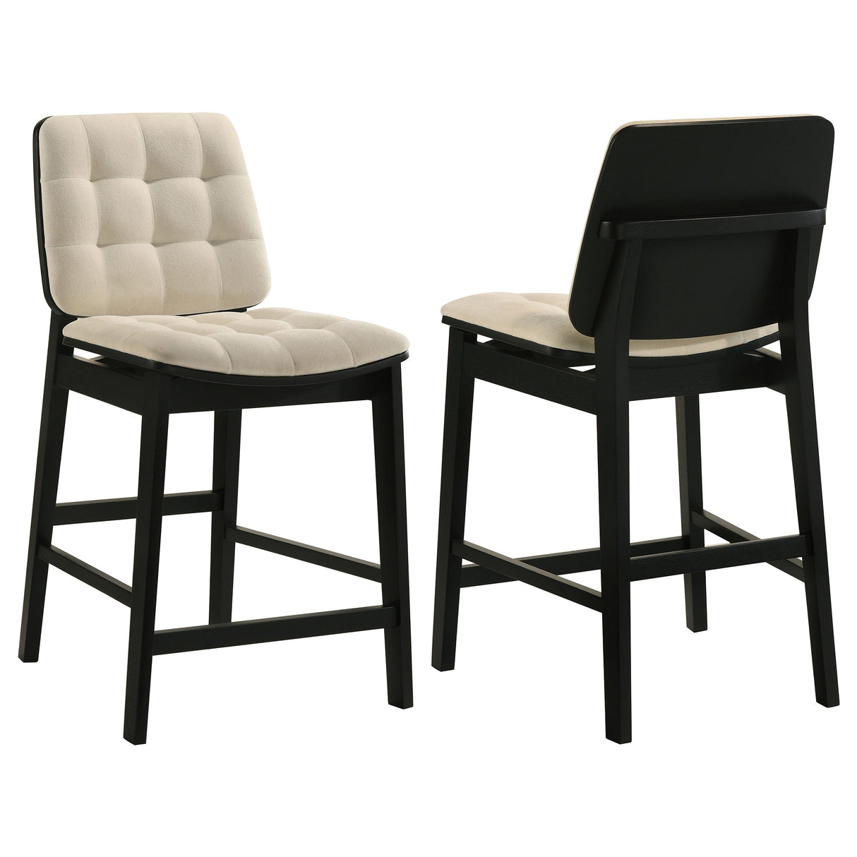 Redbridge Cream/Black Velvet Upholstered Counter Chair (Set of 2) by Coaster at Eve Furniture