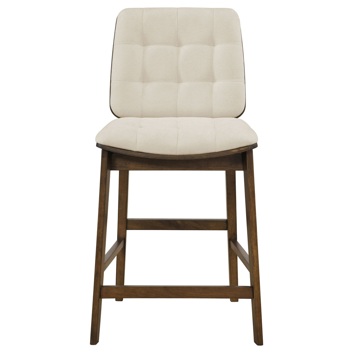 Redbridge Cream/Walnut Velvet Upholstered Counter Chair (Set of 2) by Coaster at Eve Furniture