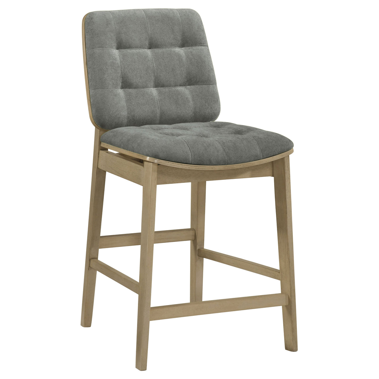 Redbridge Grey/Natural Oak Velvet Upholstered Counter Chair (Set of 2) by Coaster at Eve Furniture