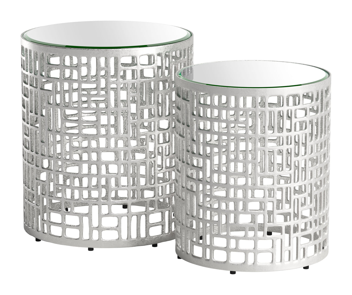 Reden Silver Side Table Set (2-Piece) by Zuomod at Eve Furniture