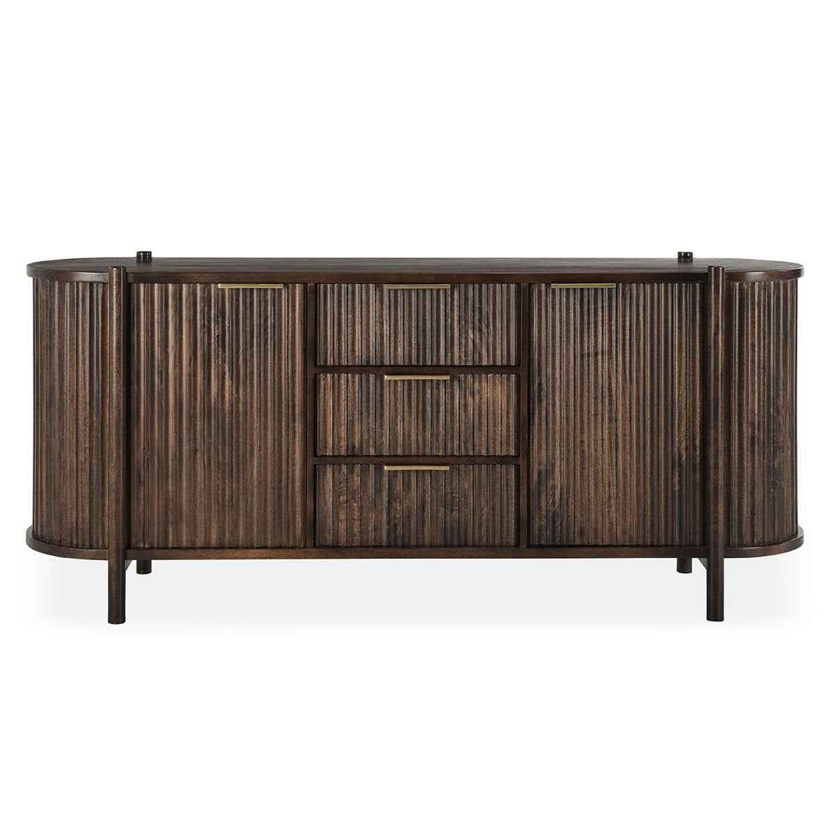 Redford 3 Drawer 2 Door Cabinet - Bark Brown by Classic Home at Eve Furniture