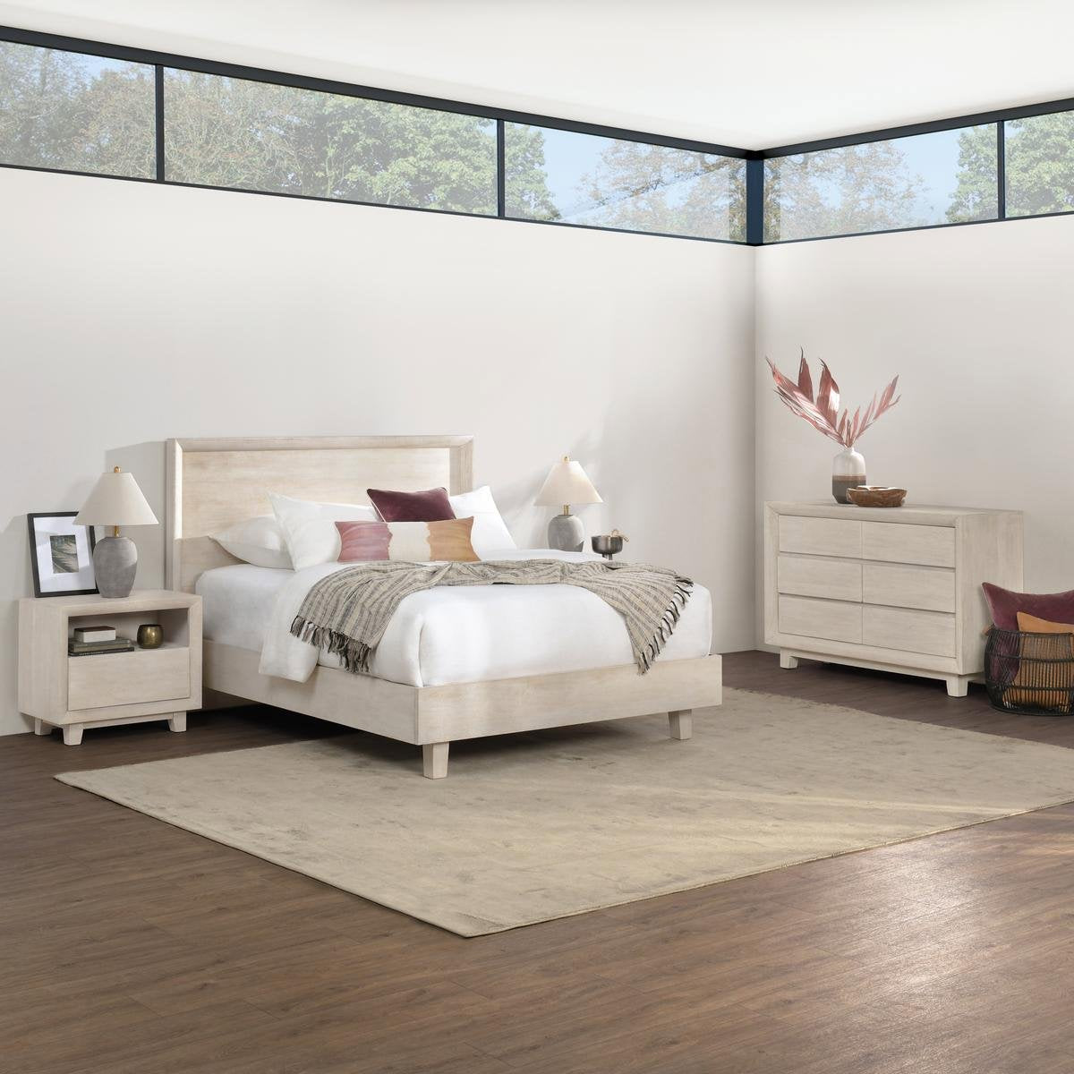 Reece Bed - Seashell White by Classic Home at Eve Furniture