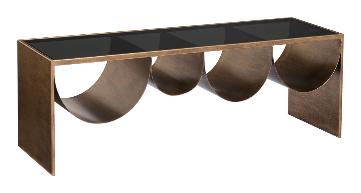 Reed Brass & Black Coffee Table by Zuomod at Eve Furniture