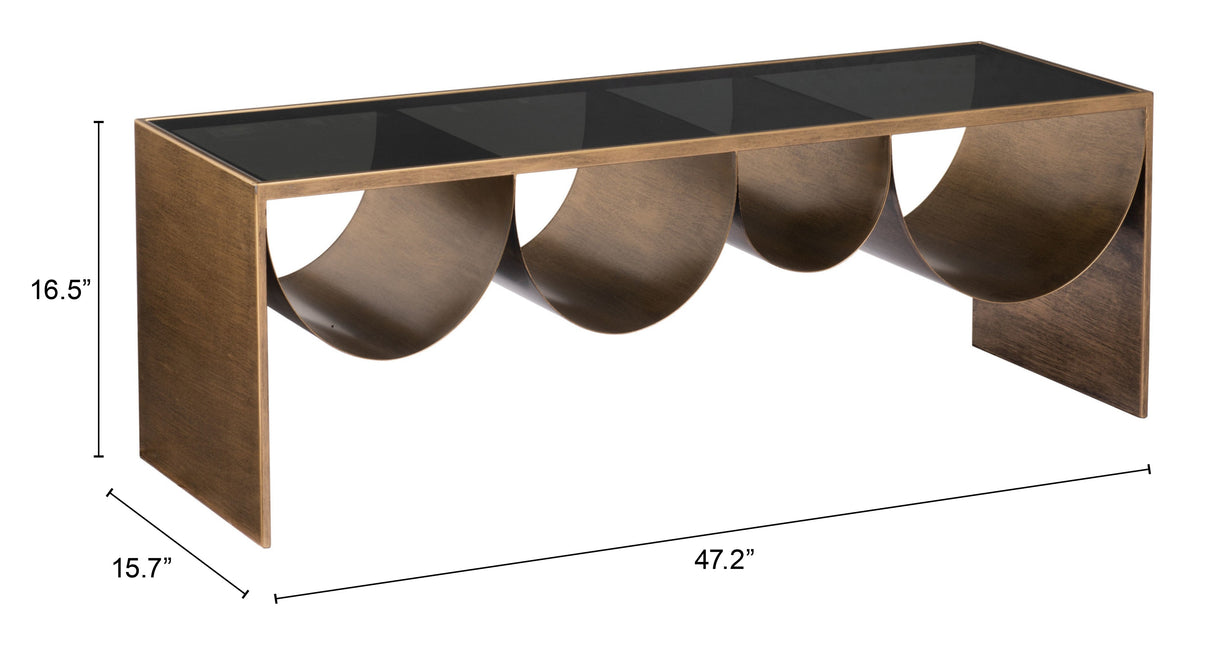 Reed Brass & Black Coffee Table by Zuomod at Eve Furniture