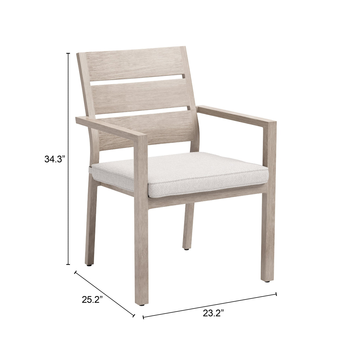 Reefline Gray Outdoor Dining Chair (Set of 2) by Zuomod at Eve Furniture