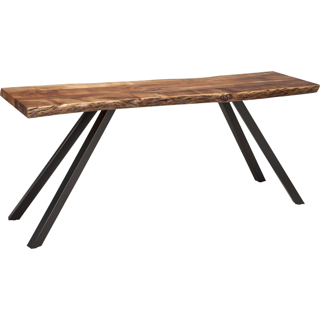 Reese Live Edge Solid Wood Metal Leg Console Table in Natural Acacia by Modus Furniture at Eve Furniture