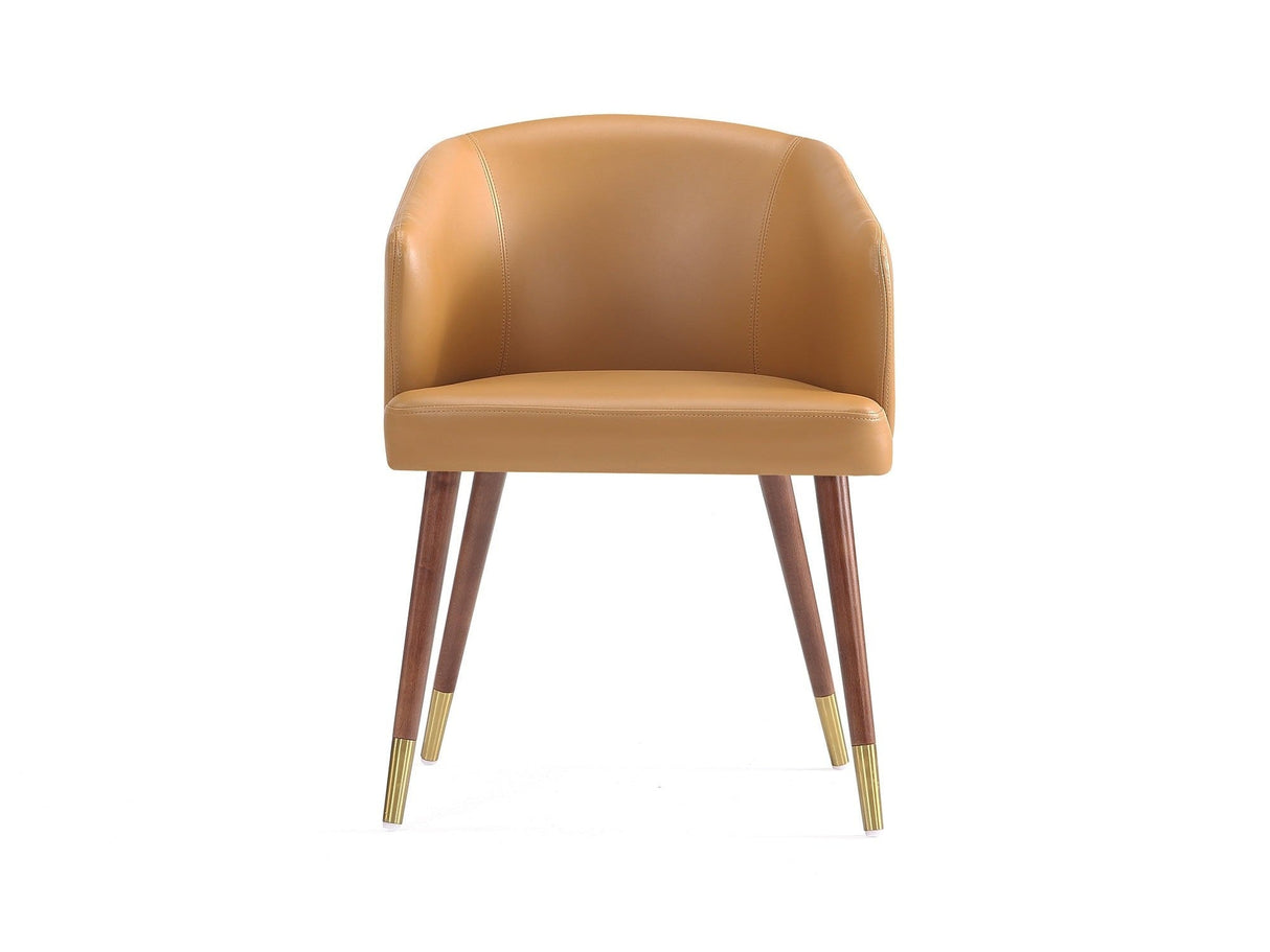 Reeva Dining Chair in Walnut and Camal by Manhattan Comfort at Eve Furniture
