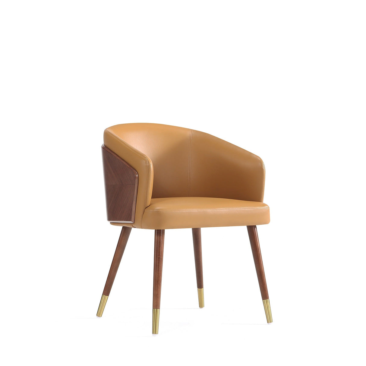 Reeva Dining Chair in Walnut and Camal (set of 2) by Manhattan Comfort at Eve Furniture
