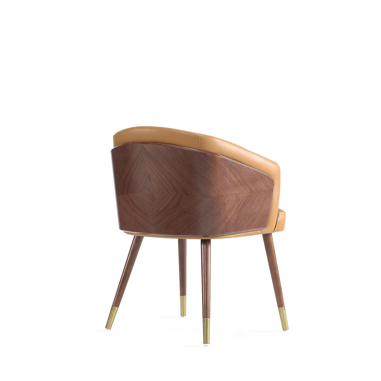 Reeva Dining Chair in Walnut and Camal (set of 2) by Manhattan Comfort at Eve Furniture