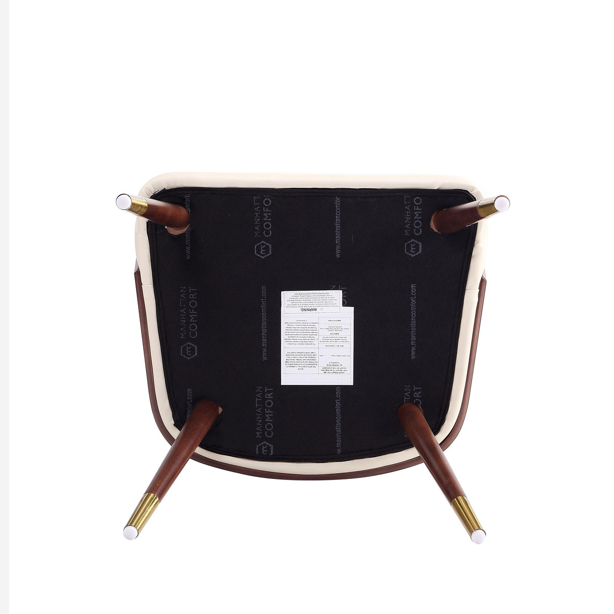 Reeva Dining Chair in Walnut and Cream by Manhattan Comfort at Eve Furniture