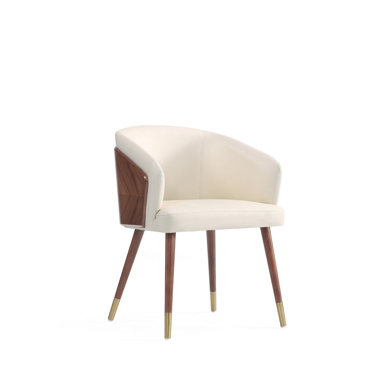 Reeva Dining Chair in Walnut and Cream by Manhattan Comfort at Eve Furniture