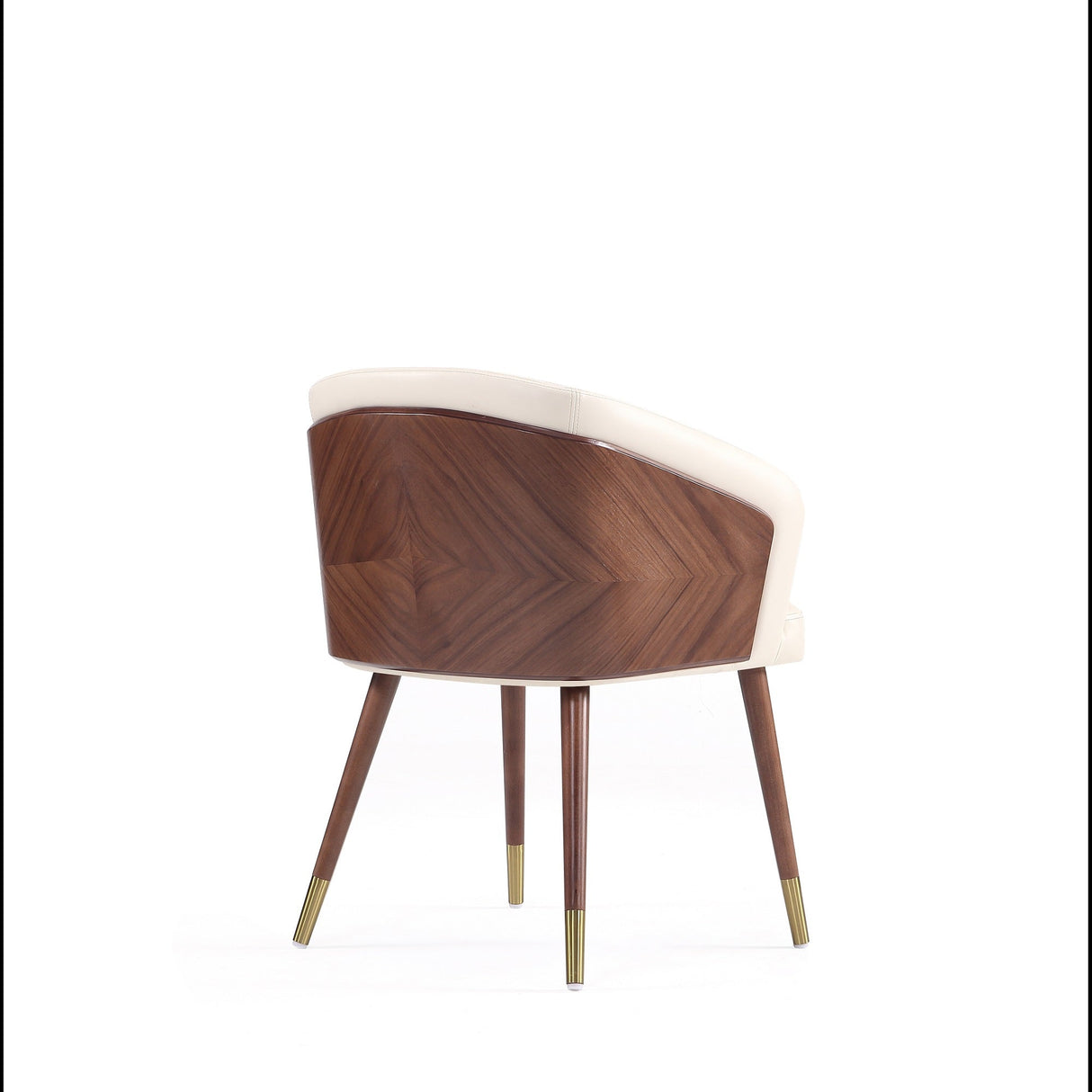 Reeva Dining Chair in Walnut and Cream by Manhattan Comfort at Eve Furniture