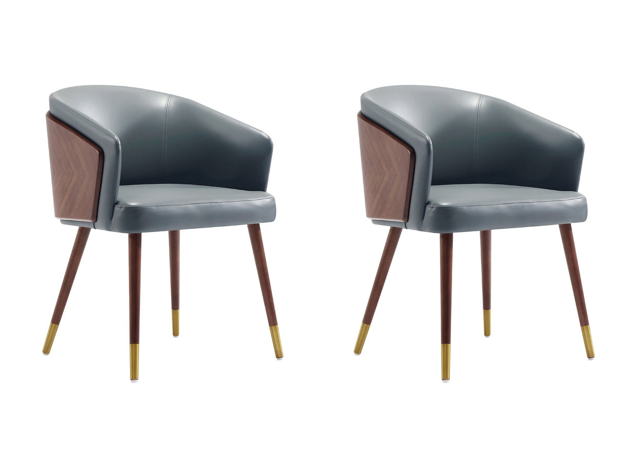 Reeva Dining Chair in Walnut and Graphite Grey (set of 2) by Manhattan Comfort at Eve Furniture