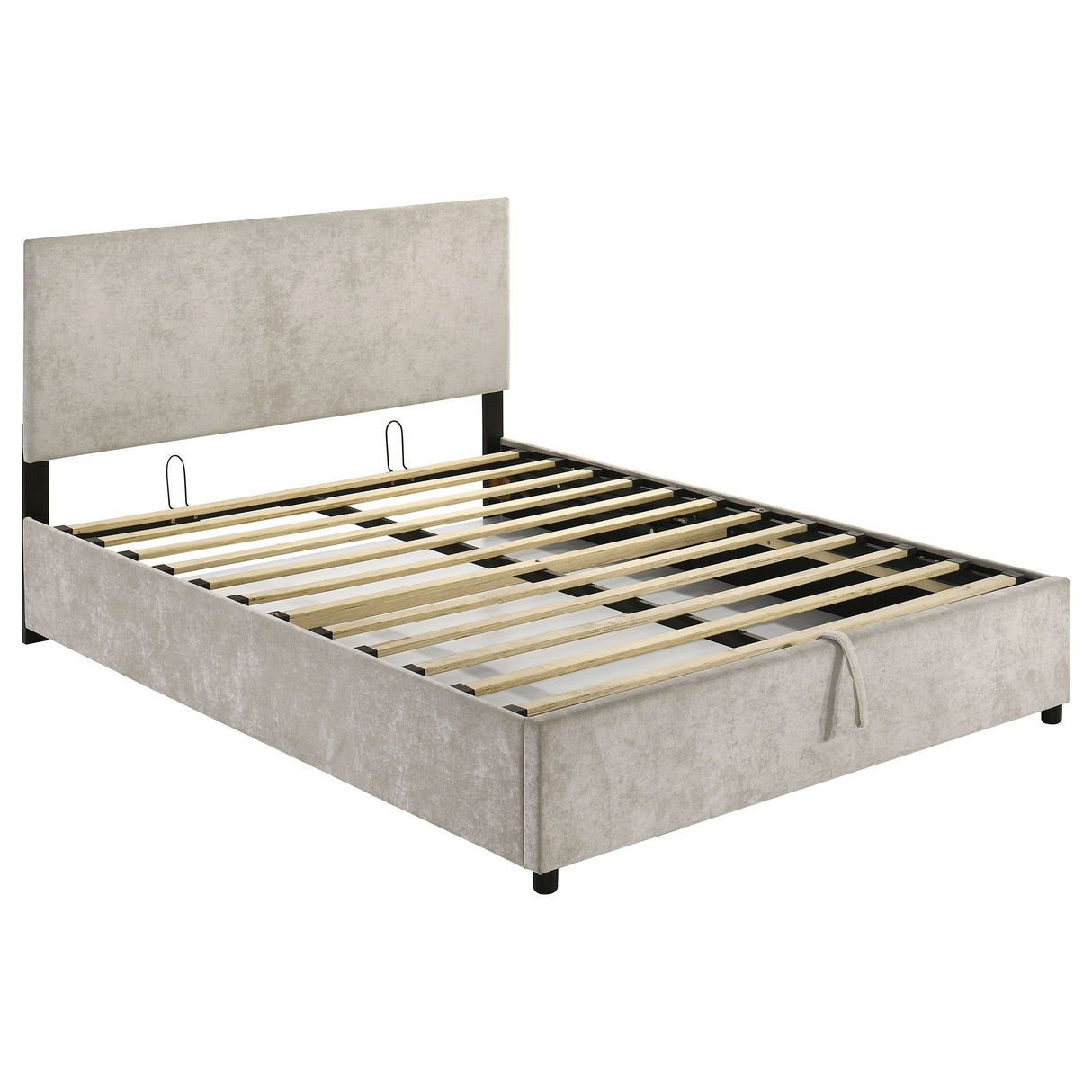Reeves Beige Upholstered Queen Lift-top Storage Platform Bed by Coaster at Eve Furniture