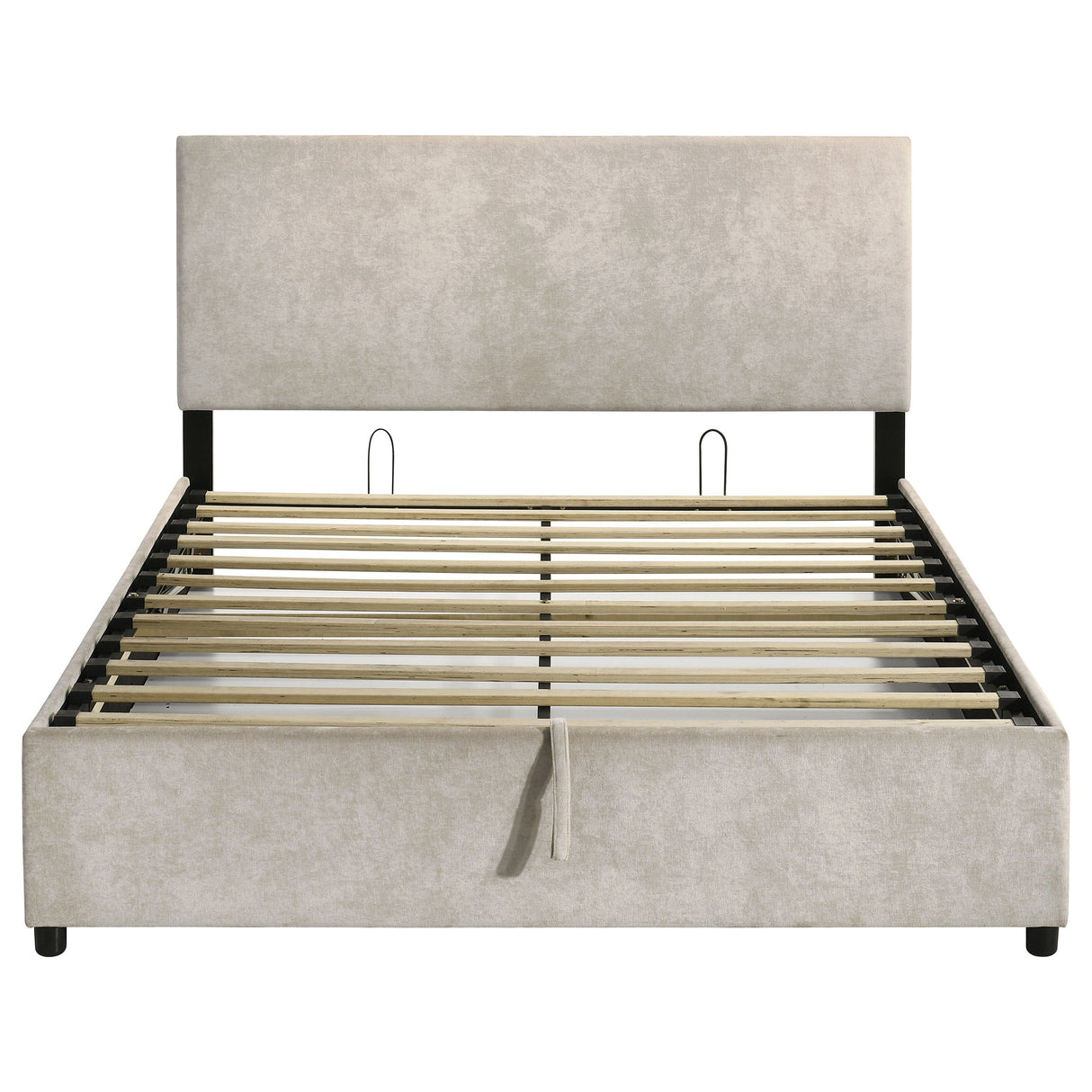 Reeves Beige Upholstered Queen Lift-top Storage Platform Bed by Coaster at Eve Furniture