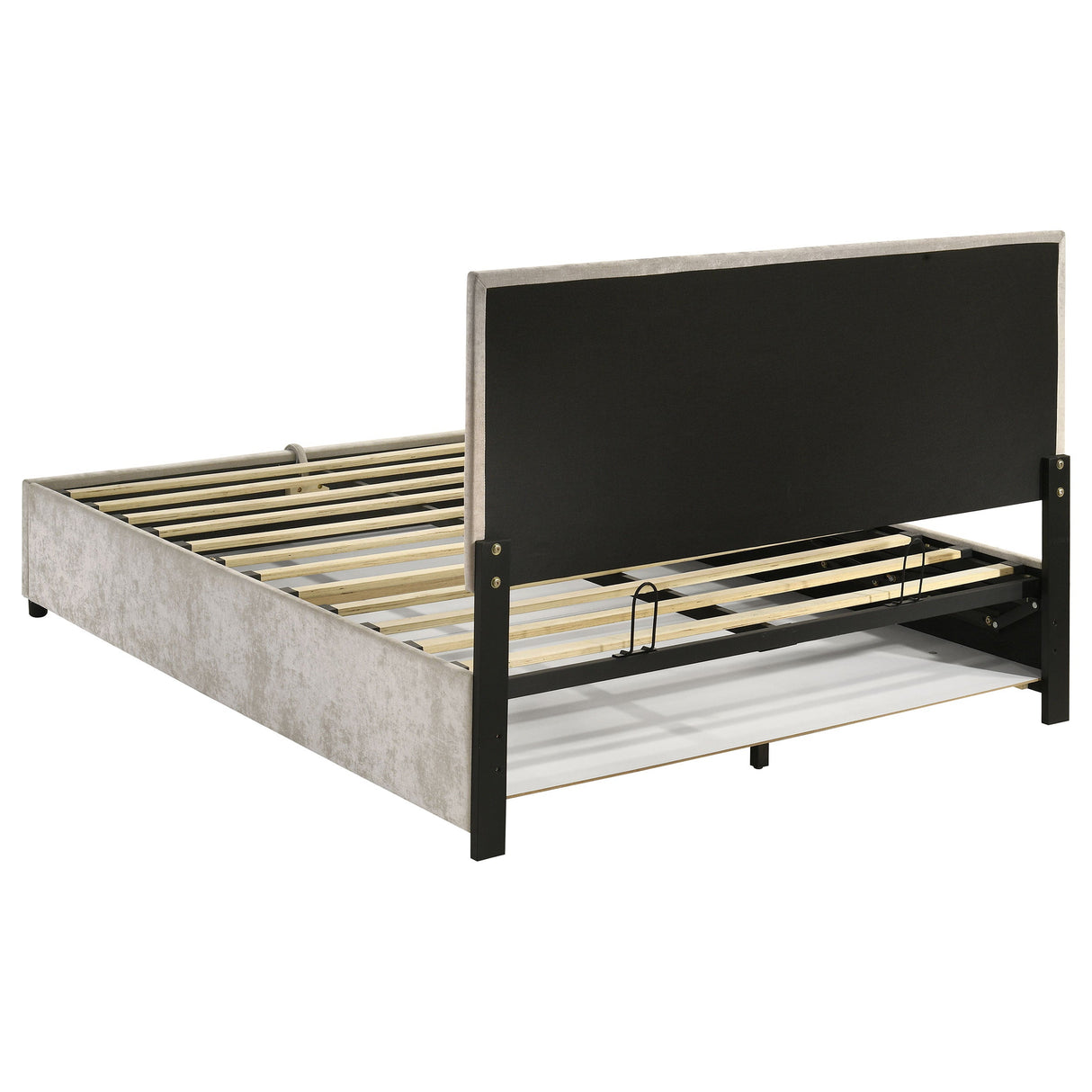 Reeves Beige Upholstered Queen Lift-top Storage Platform Bed by Coaster at Eve Furniture