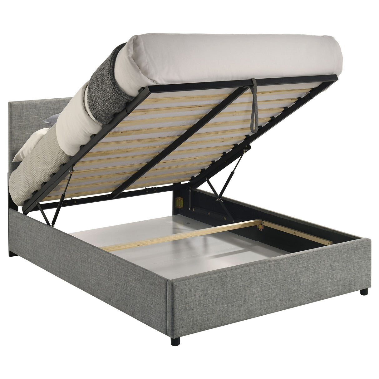 Reeves Grey Upholstered Full Lift-top Storage Platform Bed by Coaster at Eve Furniture