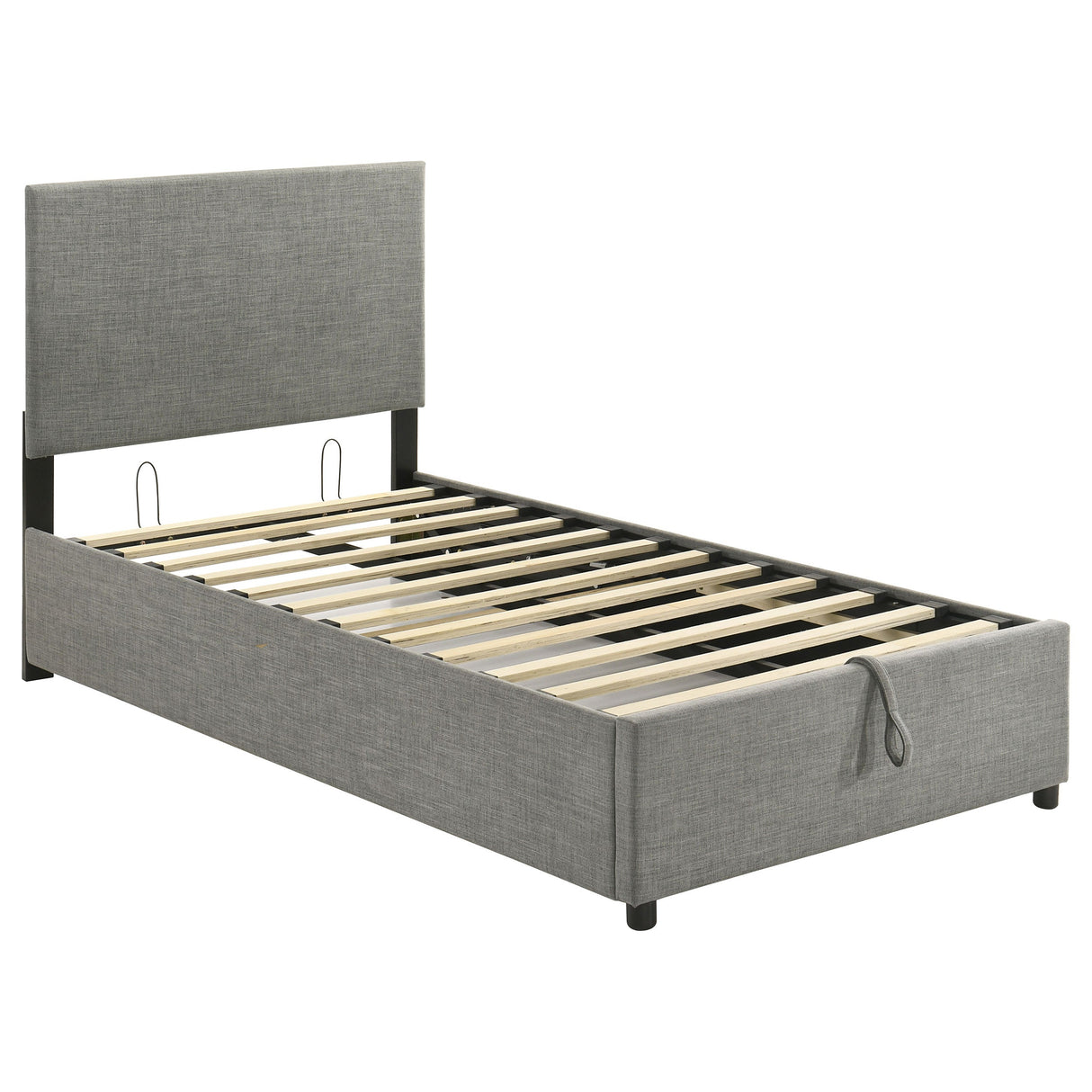 Reeves Grey Upholstered Twin Lift-top Storage Platform Bed by Coaster at Eve Furniture