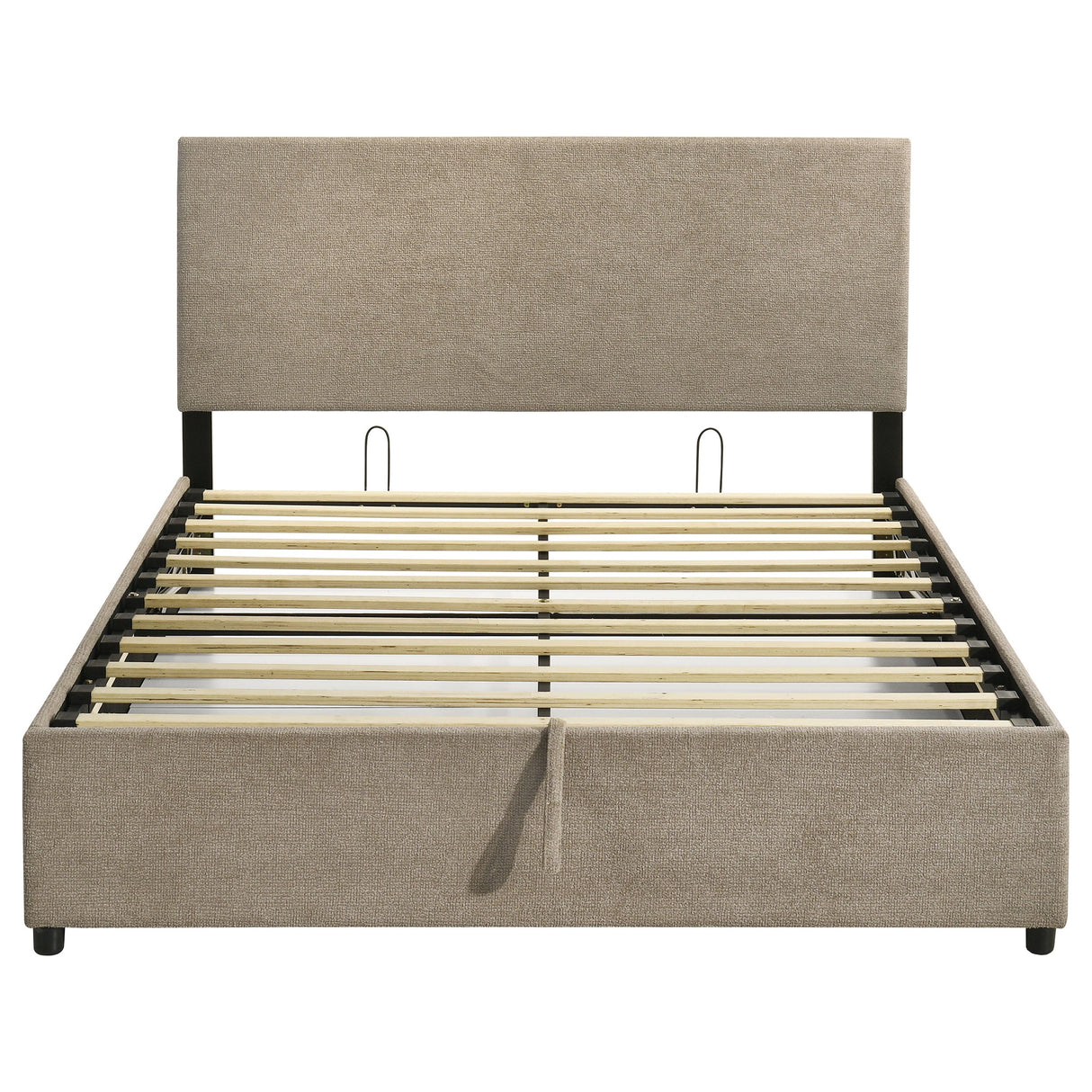 Reeves Tan Upholstered Eastern King Lift-top Storage Platform Bed by Coaster at Eve Furniture