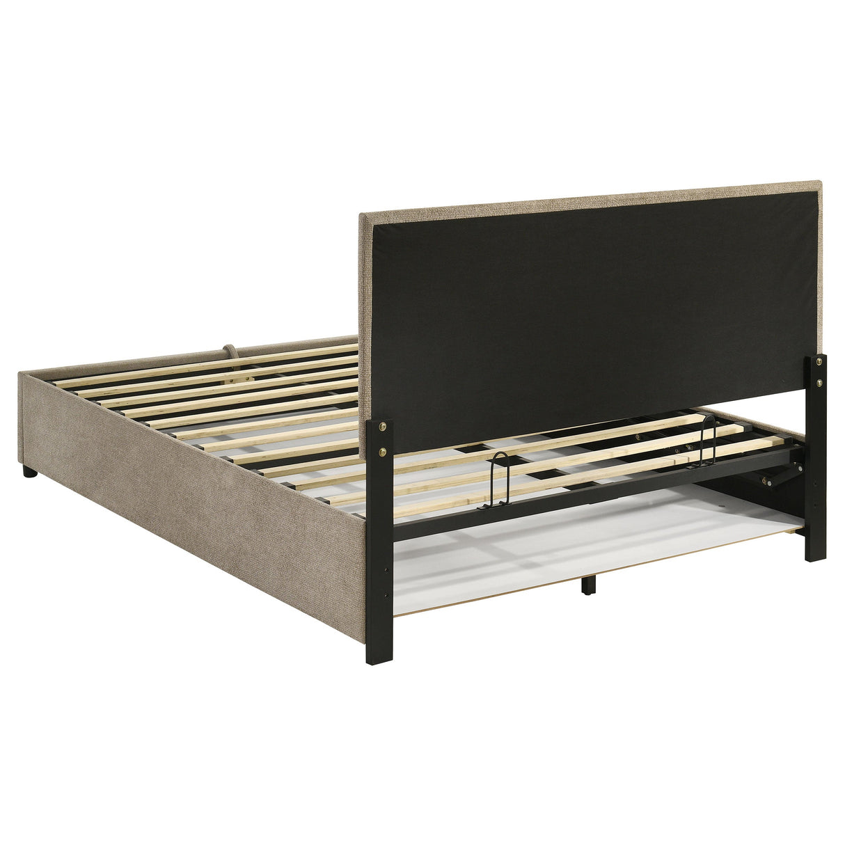 Reeves Tan Upholstered Eastern King Lift-top Storage Platform Bed by Coaster at Eve Furniture