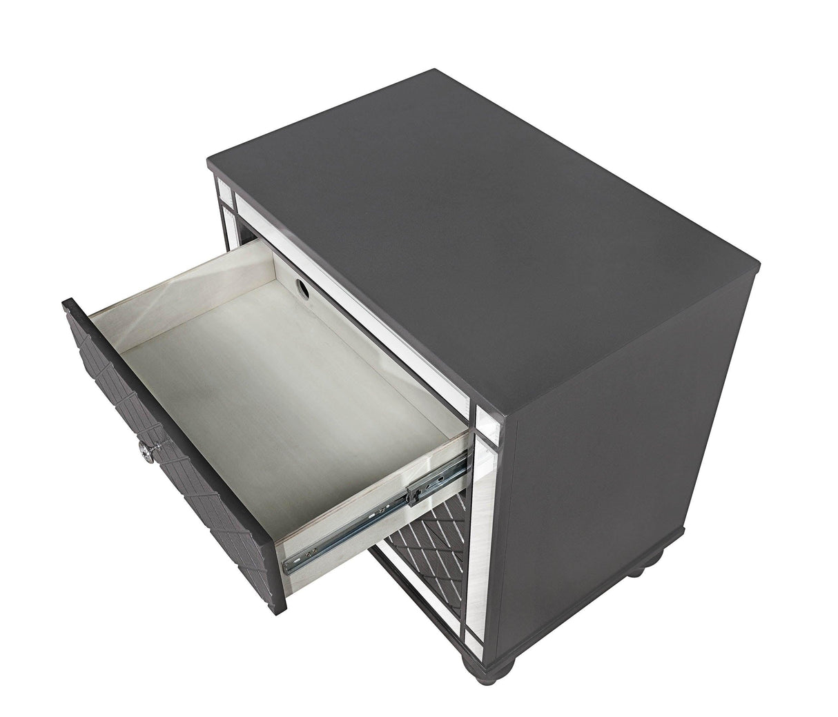 Refino Gray Nightstand by Crown Mark at Eve Furniture