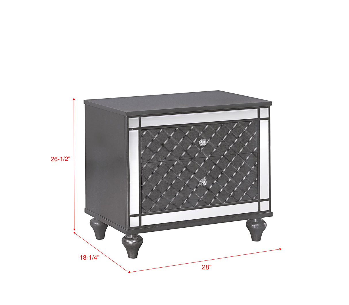 Refino Gray Nightstand by Crown Mark at Eve Furniture