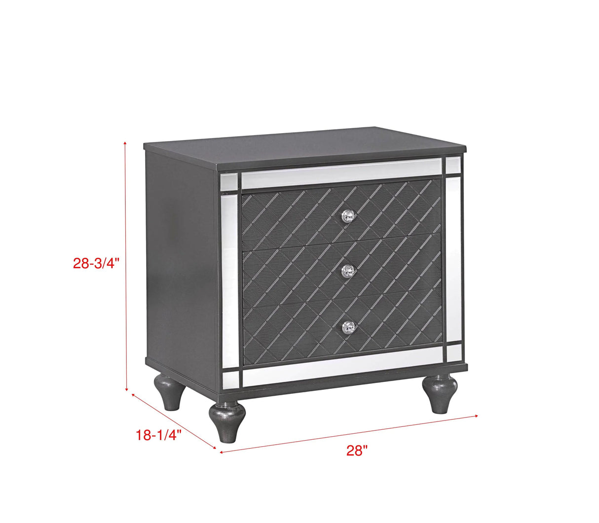 Refino Gray Nightstand by Crown Mark at Eve Furniture