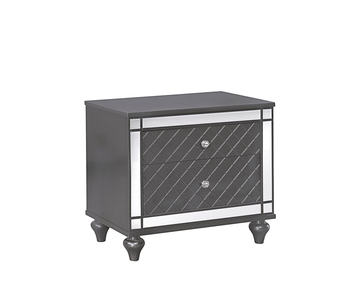 Refino Gray Nightstand by Crown Mark at Eve Furniture