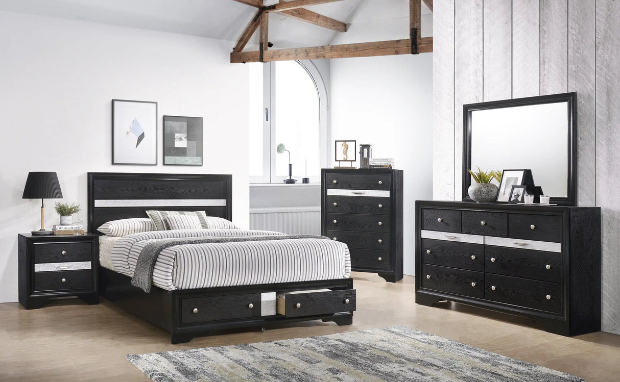 Regata Black and Silver Dresser by Crown Mark at Eve Furniture