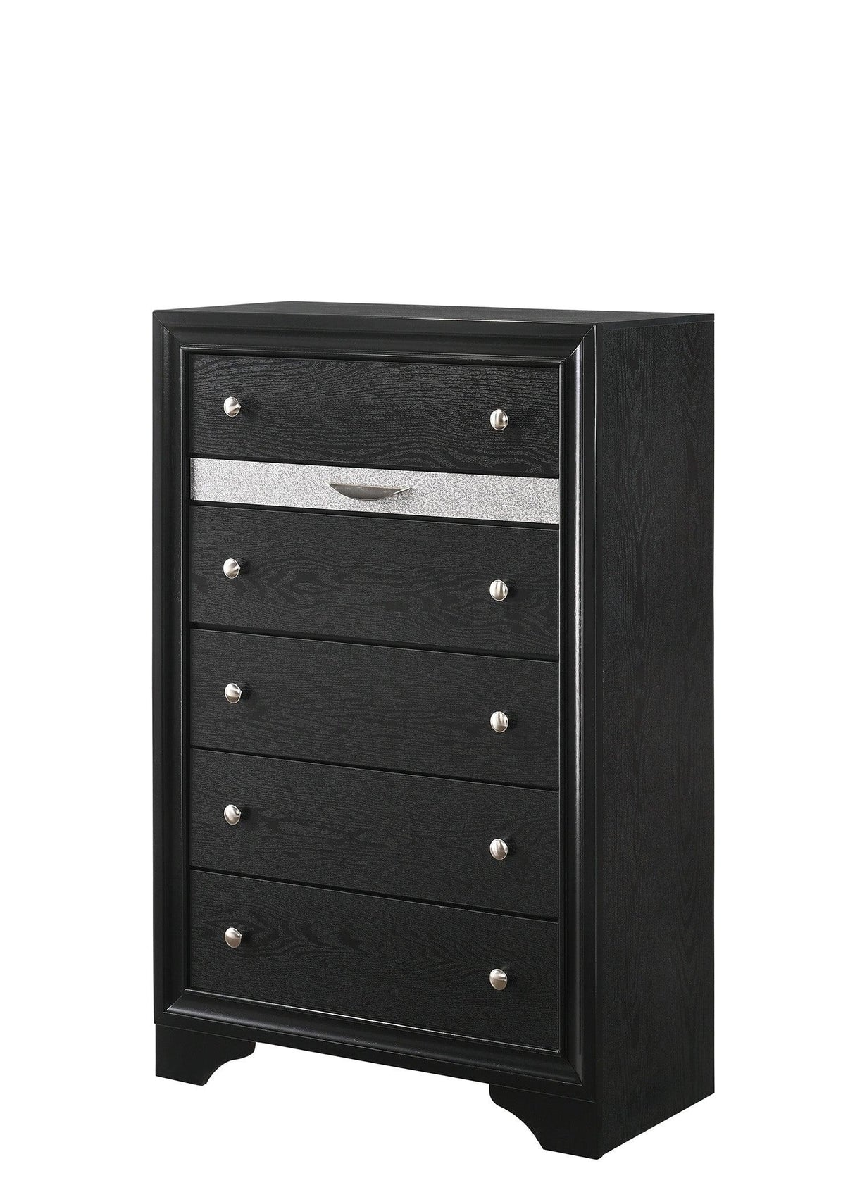 Regata Black and Silver Storage Platform Bedroom Set by Crown Mark at Eve Furniture
