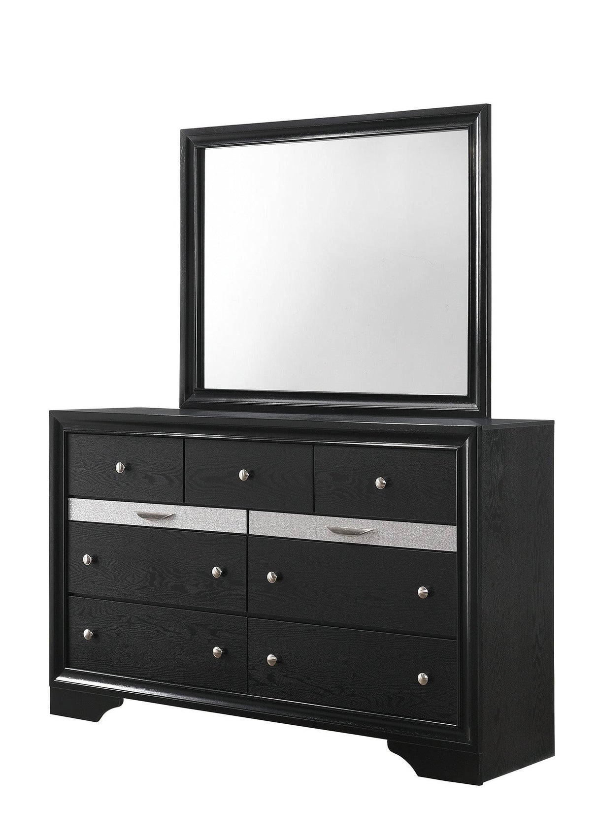 Regata Black and Silver Storage Platform Bedroom Set by Crown Mark at Eve Furniture