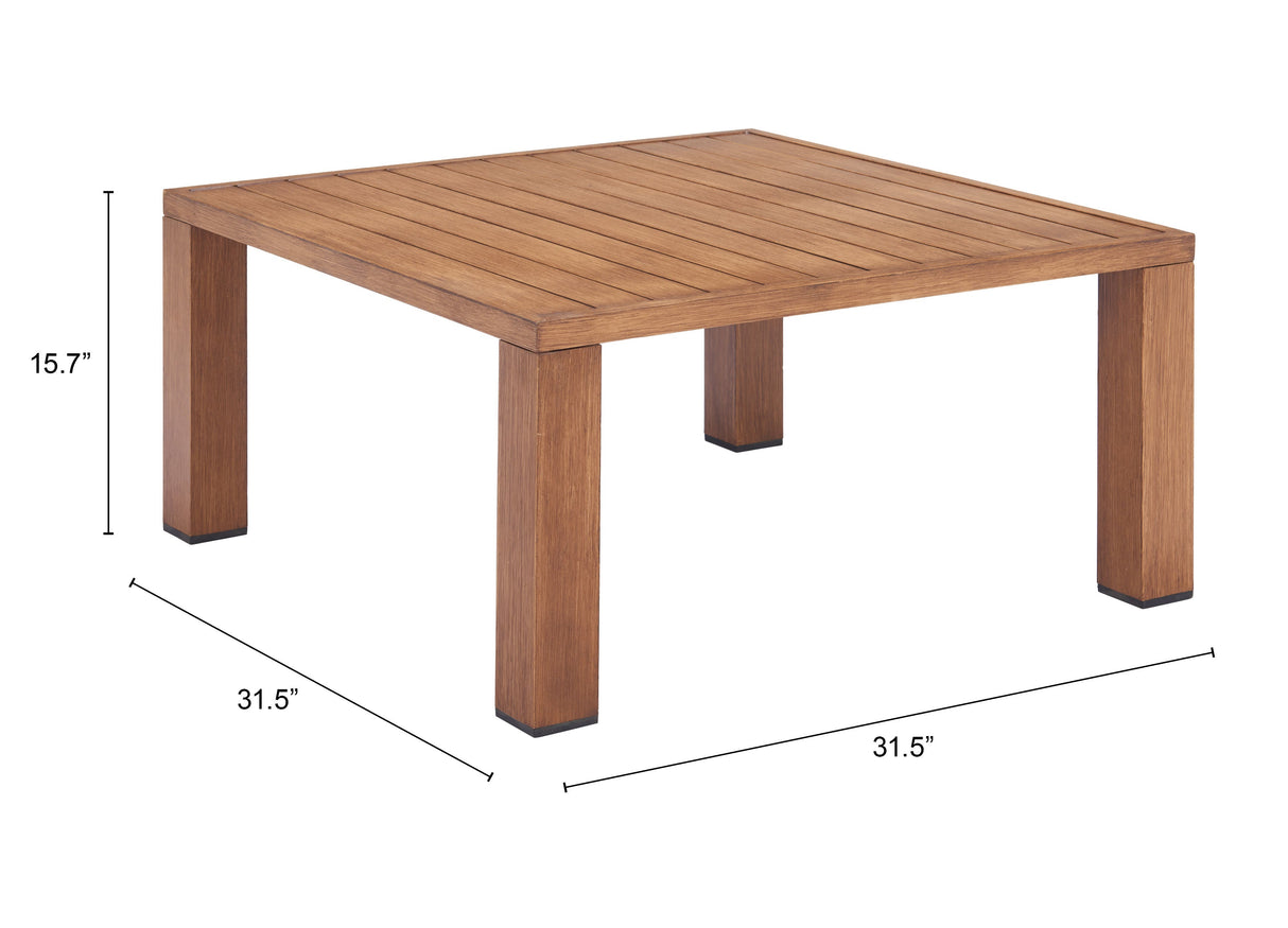Regels Natural Outdoor Coffee Table by Zuomod at Eve Furniture