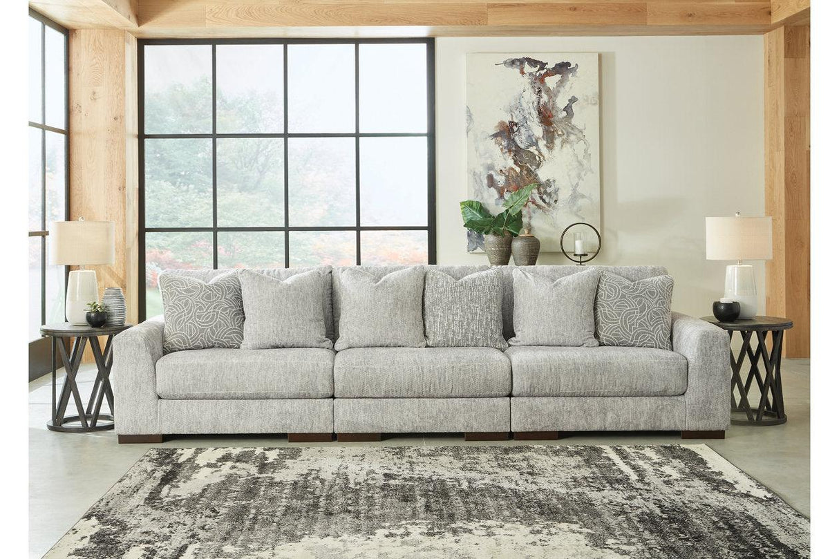 Regent Park Pewter 3-Piece Modular Sofa by Ashley at Eve Furniture