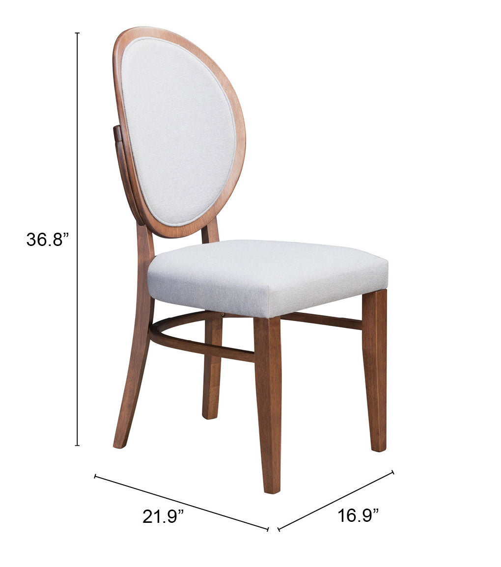 Regents Walnut & Light Gray Dining Chair (Set of 2) by Zuomod at Eve Furniture
