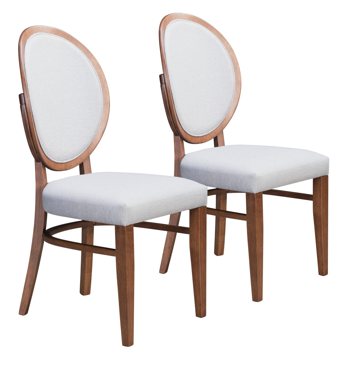 Regents Walnut & Light Gray Dining Chair (Set of 2) by Zuomod at Eve Furniture