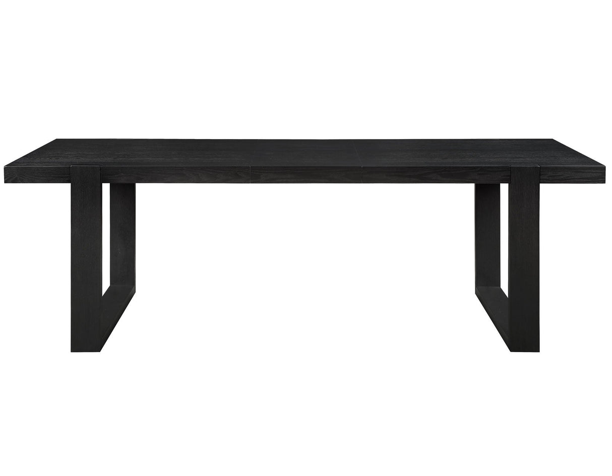 Reid 77-95″ Dining Table with 18″ Leaf, Black Finish by Steve Silver at Eve Furniture