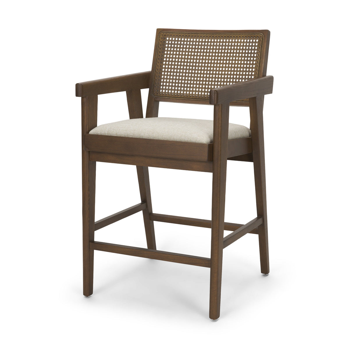 Reid Backless 38in Seat Counter Stool | Brown Wood w/ Cane Back by Mercana at Eve Furniture
