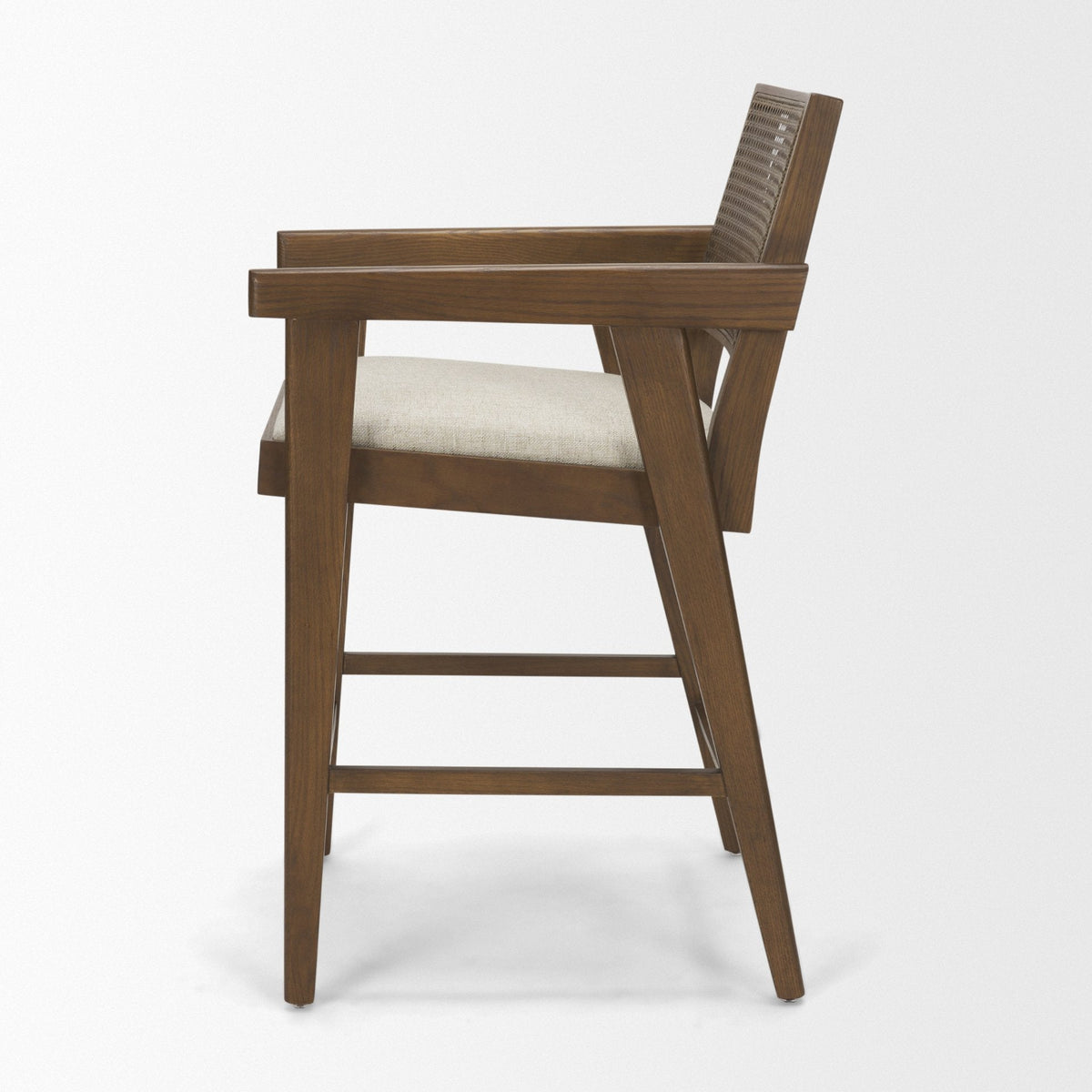 Reid Backless 38in Seat Counter Stool | Brown Wood w/ Cane Back by Mercana at Eve Furniture