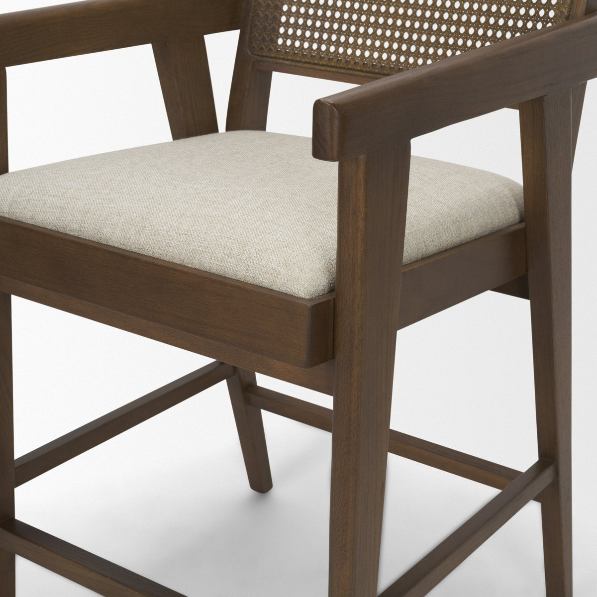 Reid Backless 38in Seat Counter Stool | Brown Wood w/ Cane Back by Mercana at Eve Furniture