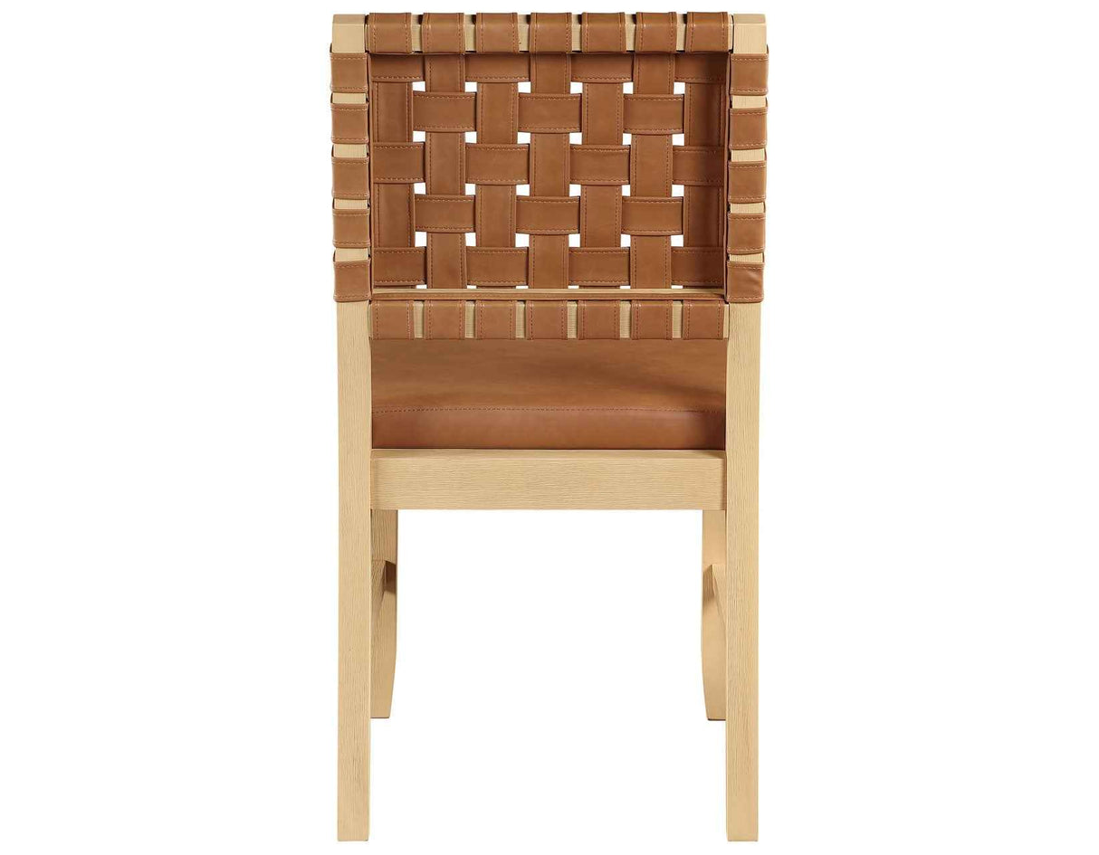 Reid Camel Vegan Leather Side Chair, Sand Finish, Set of 2 by Steve Silver at Eve Furniture