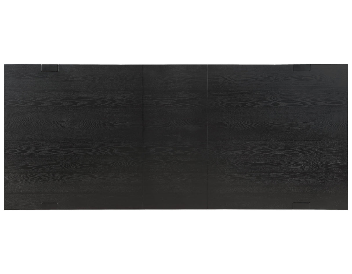 Reid Saddle Brown Vegan Leather 5-Piece Dining Set, Black Finish by Steve Silver at Eve Furniture